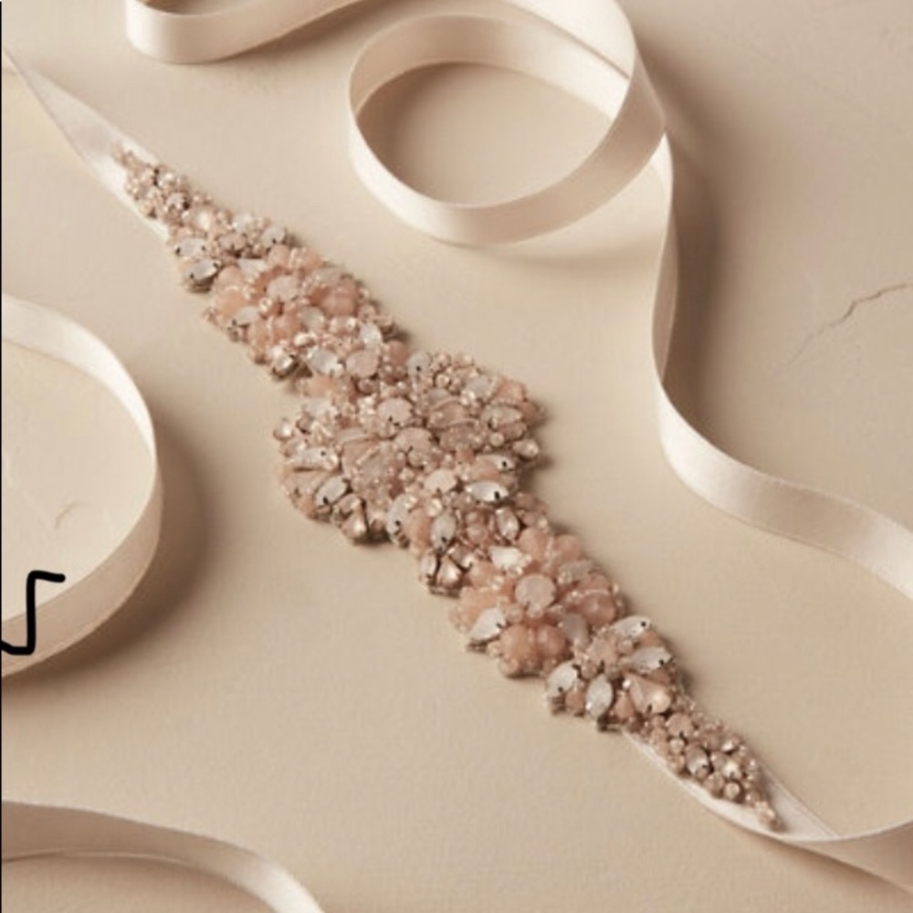 COPY - BHLDN Blushing Blooms bridal sash